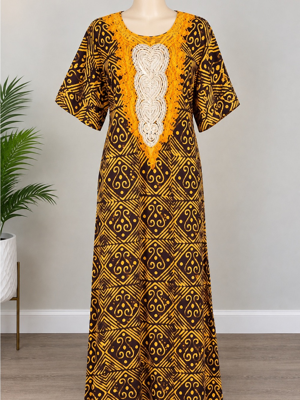 Women's African Handmade Embroidered Maxi Dress